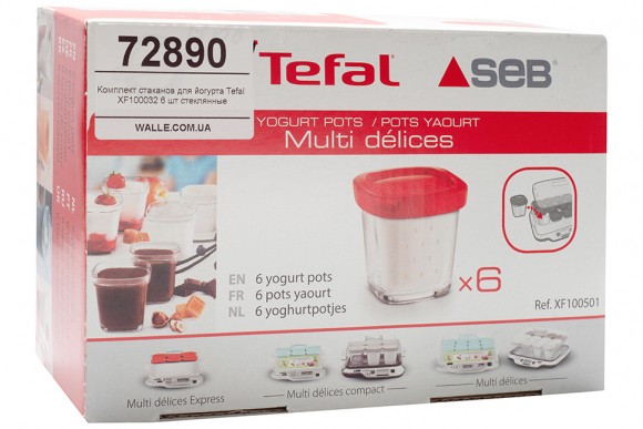 Комплект стаканов для йогурта Tefal XF100501 6 шт стеклянные Комплект стаканов для йогурта Tefal XF100501 6 шт стеклянные