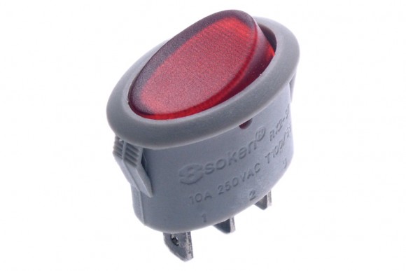 Переключатель Soken RK2-37 10А 250V T100 1 клавиша 3 контакта Переключатель Soken RK2-37 10А 250V T100 1 клавиша 3 контакта