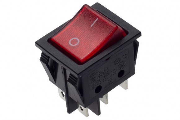 Переключатель KCD3 KCD4 KCD8 30А 250V T125 1 клавиша 6 контактов 22x28мм Переключатель KCD3 KCD4 KCD8 30А 250V T125 1 клавиша 6 контактов 22x28мм