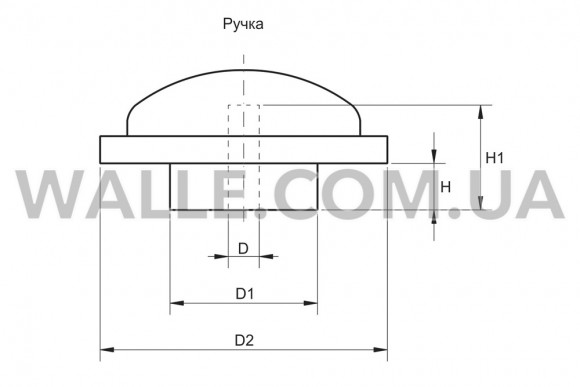 Ручка D=6 D1=9 D2=41 H=4 H1=24 бежевая