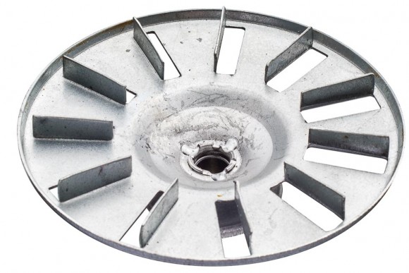 Шкив мотора стирки D=10 D1=20 D2=115 H=38 с крыльчаткой