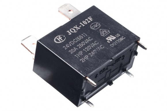 Реле электромагнитное JQX-102F 24VDC 20A 250V 6 контактов SPST-NO