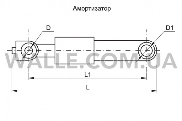 Амортизатор Electrolux Zanussi L=210 L1=185 D=11 D1=11 80N Амортизатор Electrolux Zanussi L=210 L1=185 D=11 D1=11 80N