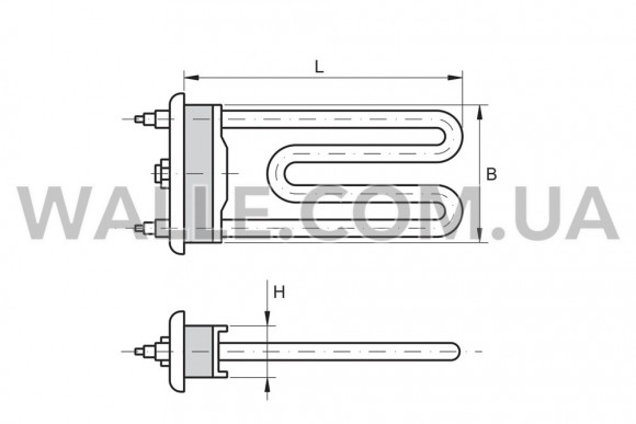 ТЭН L=170 1700W с отверстием Thermowatt контакты вверх ТЭН L=170 1700W с отверстием Thermowatt контакты вверх