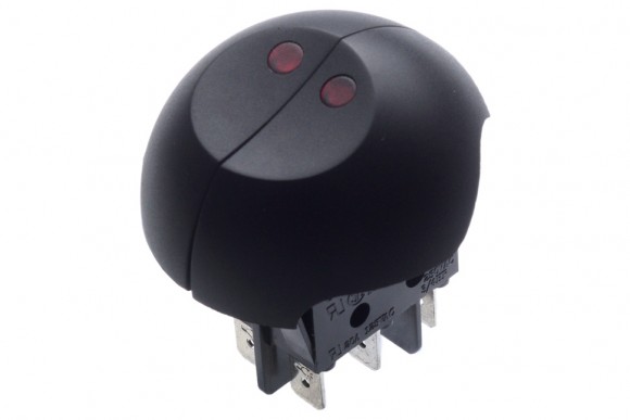 Переключатель Canal R Series 16А 250V T125 2 клавиши 6 контактов Переключатель Canal R Series 16А 250V T125 2 клавиши 6 контактов