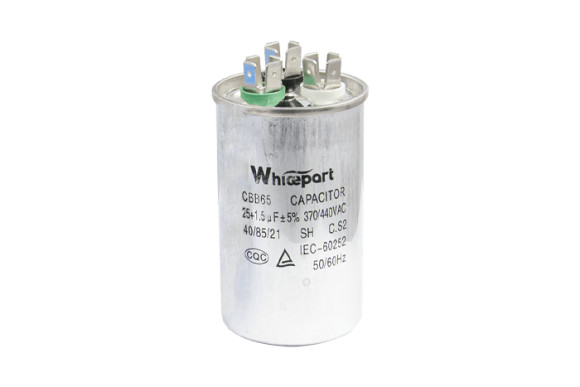 Конденсатор CBB65 25+1.5 мкФ, 440 В, Whicepart (металевий корпус, клеми)