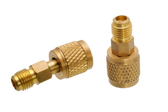 Перехідник для заправки фреону R410, 1/4" + 5/16" SAE Перехідник для заправки фреону R410, 1/4" + 5/16" SAE