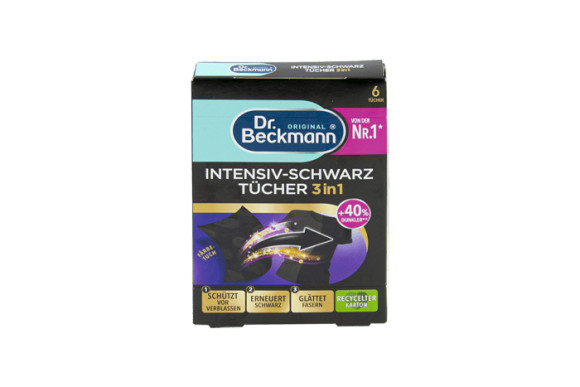 Серветки для відновлення кольору чорних тканин Dr.Beckmann Intensiv-Schwarz Tucher, 6 шт Серветки для відновлення кольору чорних тканин Dr.Beckmann Intensiv-Schwarz Tucher, 6 шт